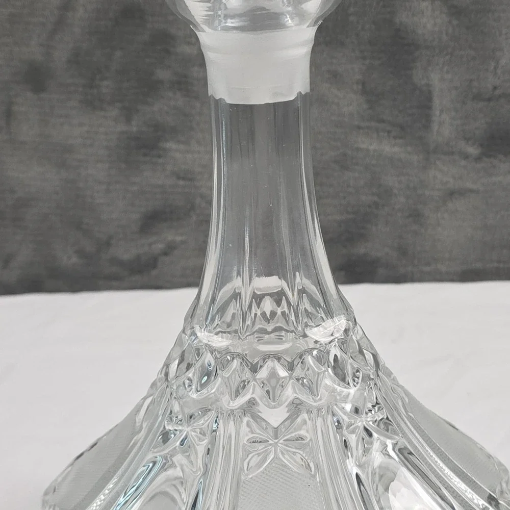 Vintage 9 Inch Etched Glass Decanter